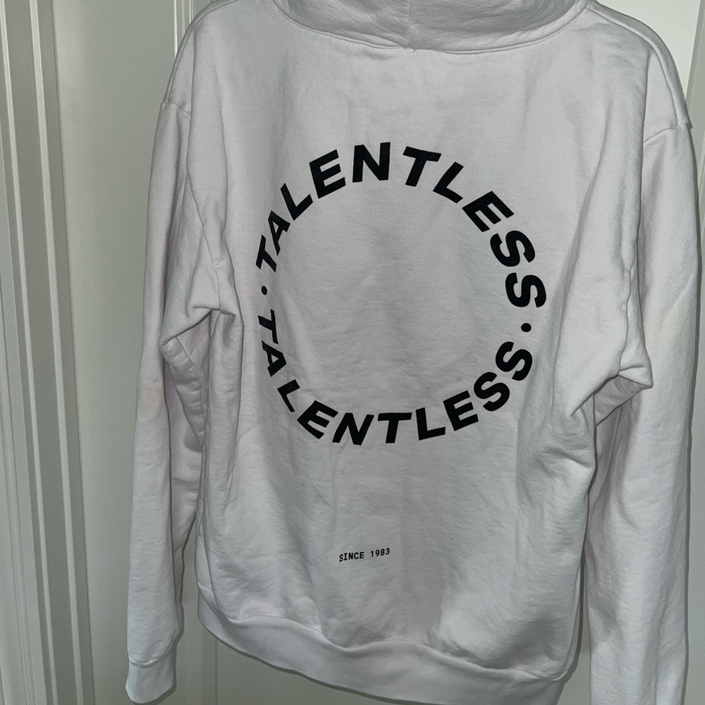 Talentless White Circle Logo Hoodie